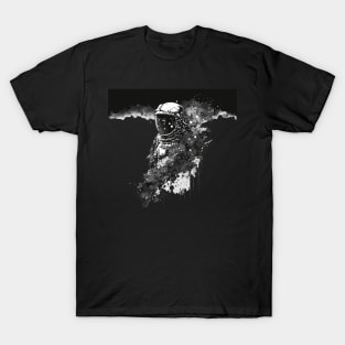 Interstellar Noir Astronaut Sinks into a Cosmic Pool T-Shirt